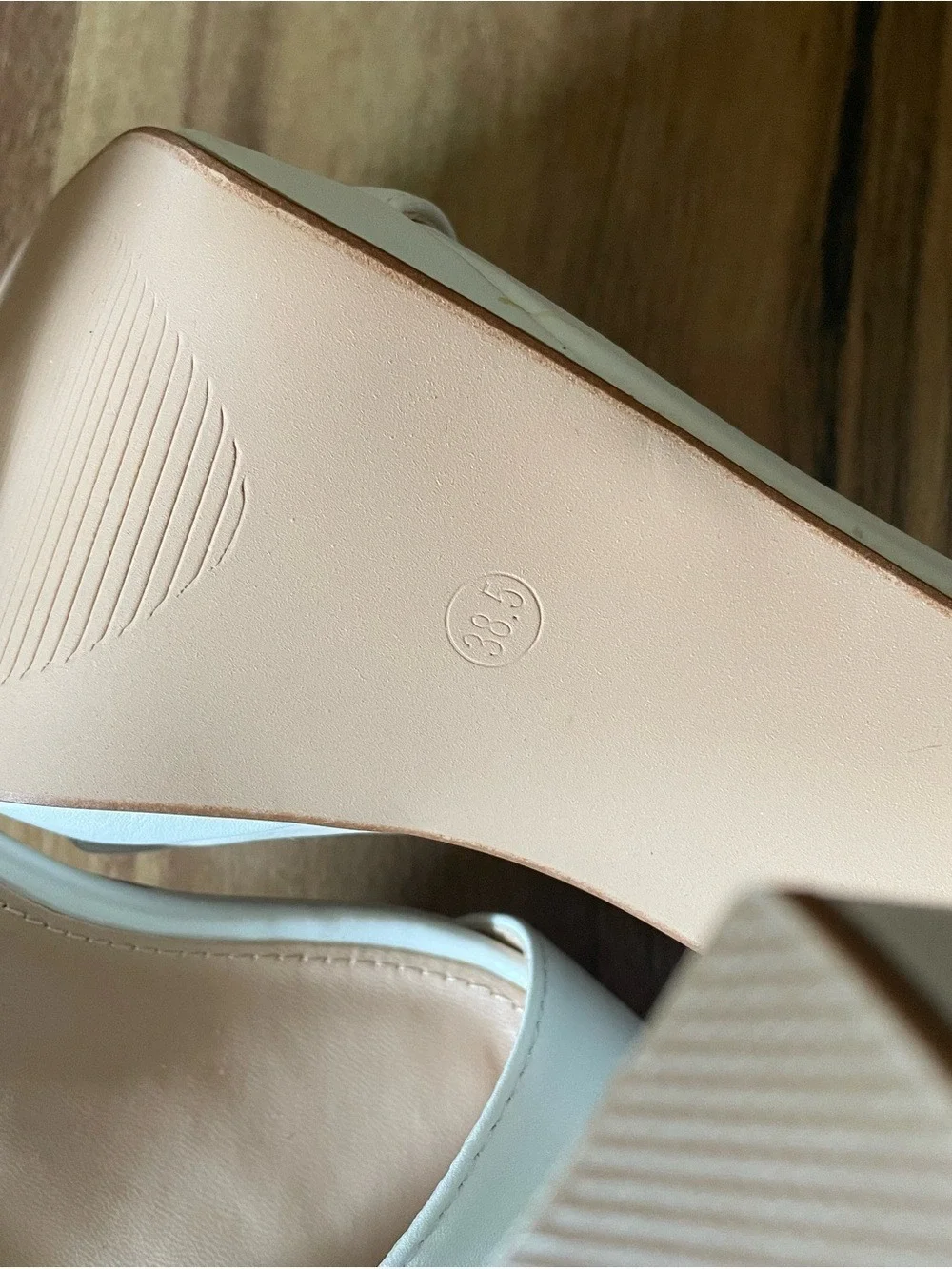 White Block Heel Ankle-Strap Sandals
